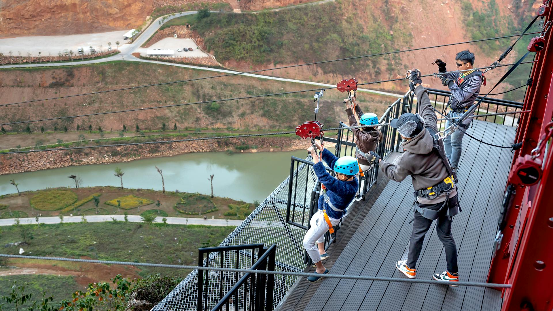 Group on a Zipline